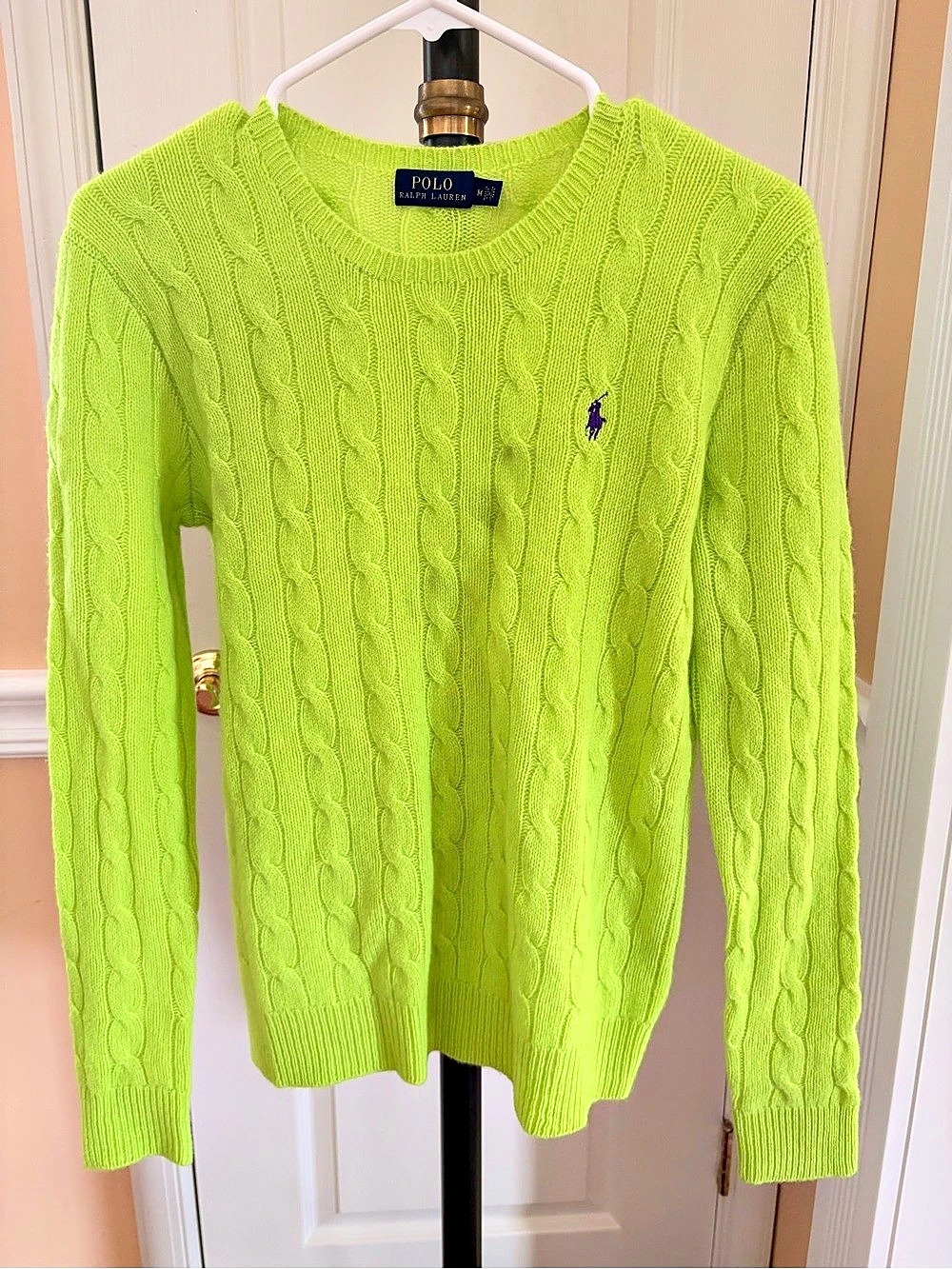 Polo Ralph Lauren Cable-Knit Crewneck Sweater Green Medium